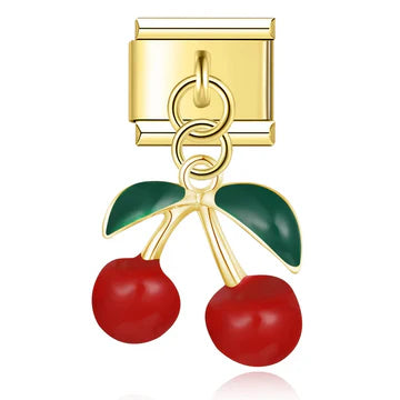 Charm Colgante Cerezas Oro