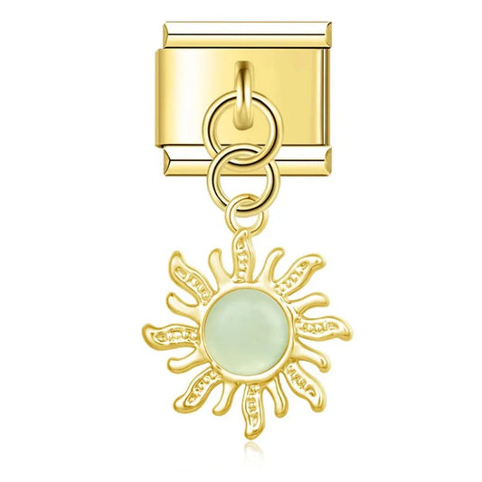 Charm Colgante Sol Verde agua