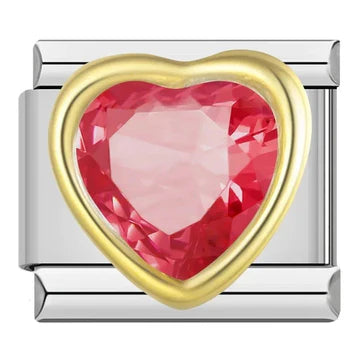 Charm Corazón Cristal Rosa